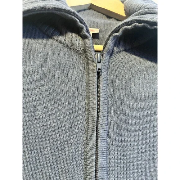 Mossimo Supply Co Blue Zip Up Sweater Jacket Womens Medium Ribbed Knit - Picture 3 of 10